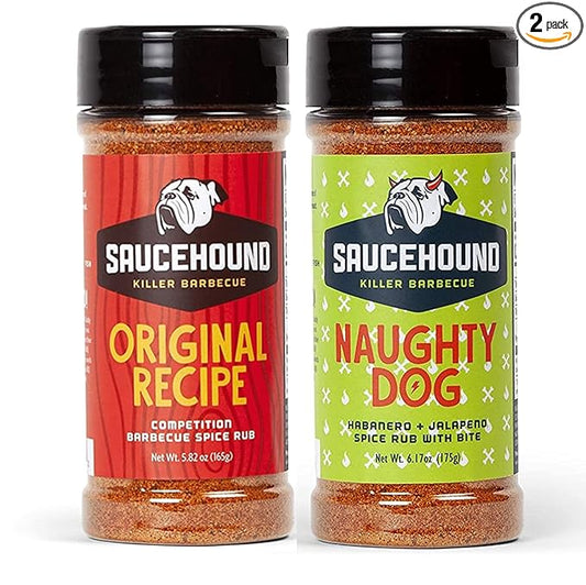 Saucehound BBQ Spice Rub Combo Pack (Original Recipe & Naughty Dog)